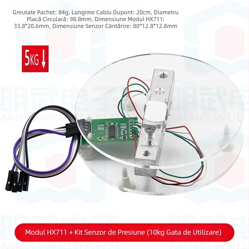 Modul HX711 cu senzor de sarcină – set de senzori pentru cântar electronic 1/5/10/20 kg
