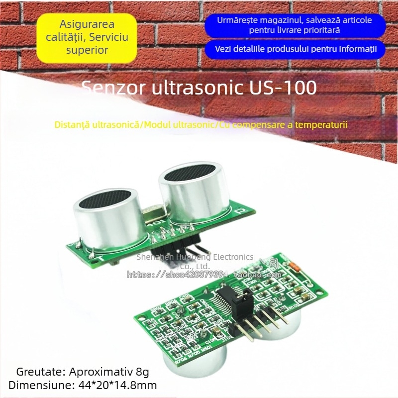 US-100 senzor ultrasonor, modul de măsurare a distanței cu compensare de temperatură