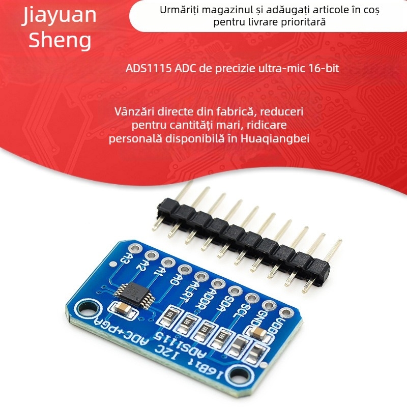 JAYOS placă de dezvoltare ADS1115 4 canale, 16 biți, ADC de înaltă precizie