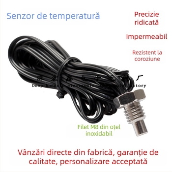 Hongxin NRS Senzor de temperatură NTC-10K3435, din oțel inoxidabil, cu filet M8, precizie înaltă
