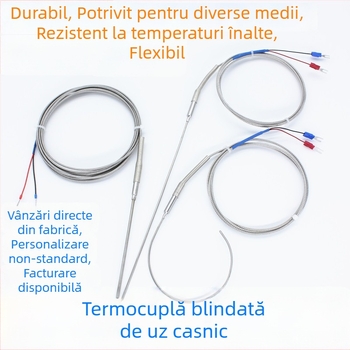 Sondă termocuplă protejată tip K – senzor de temperatură, rezistent la temperaturi înalte, precizie înaltă