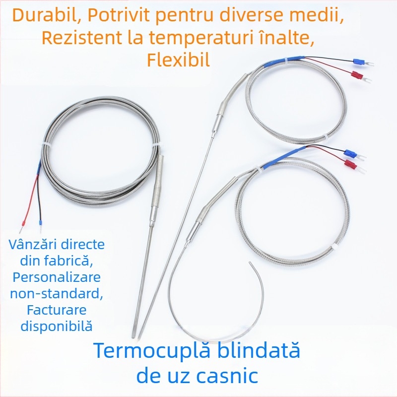 Sondă termocuplă protejată tip K – senzor de temperatură, rezistent la temperaturi înalte, precizie înaltă