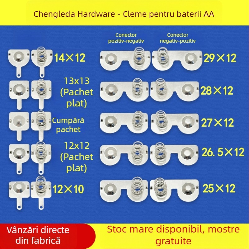 Contacte pentru baterii No.5 și No.7 – piese metalice ștanțate