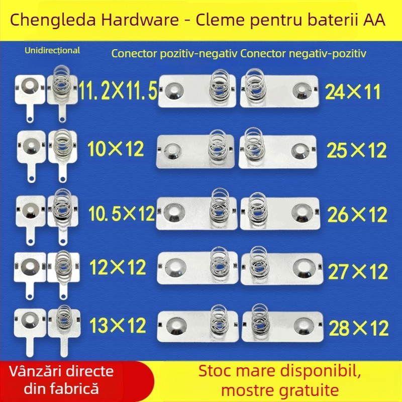 Contacte pentru baterii No.5 și No.7 – piese metalice ștanțate