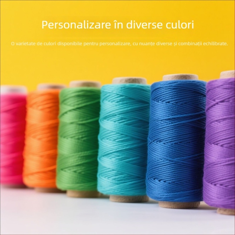 Fir cerat rotund 0,5 mm, 30 m – fir cerat poliester pentru brățară din piele, DIY