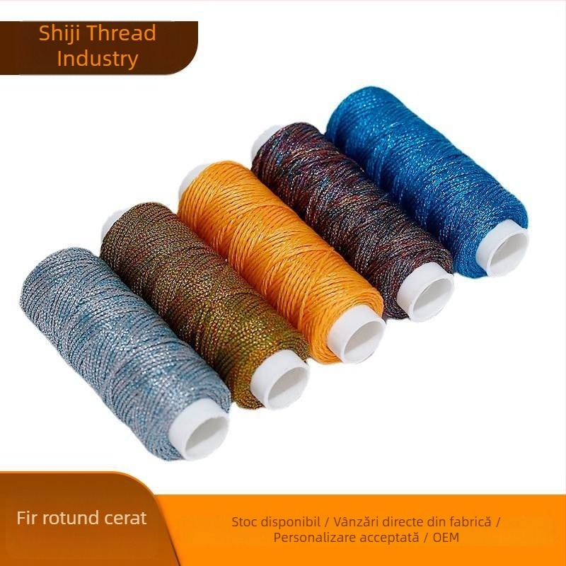 Fir cerat rotund 0,5 mm, 30 m – fir cerat poliester pentru brățară din piele, DIY