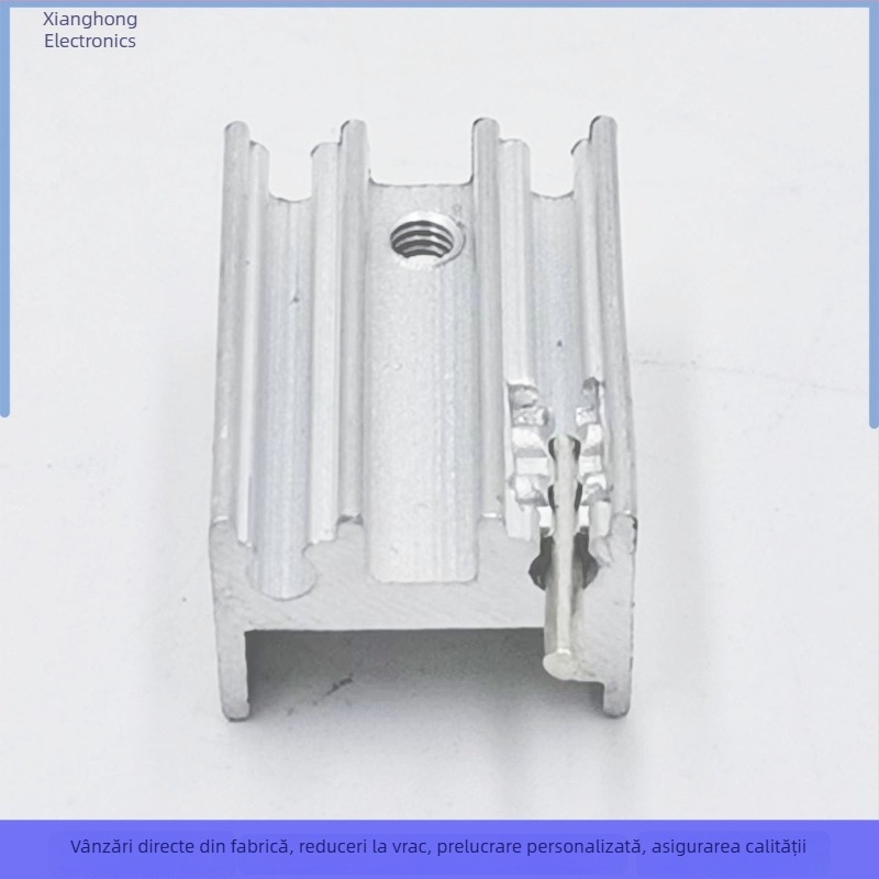 Radiator din aluminiu în formă de U pentru electronice, cu o singură gaură, construcție cu un singur pin gros, schimbător de căldură cu dinți dens de înaltă frecvență, dimensiuni 15×11×21 mm, cod Xh39