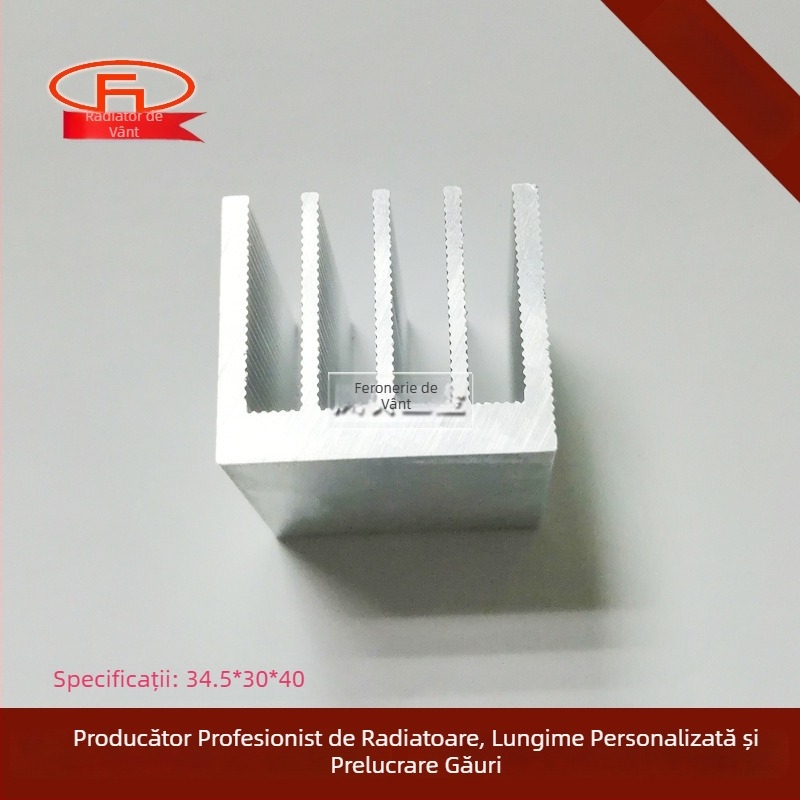 Radiator din aluminiu pentru electronice, 35 x 30 x 100 mm, pentru PCB și tranzistori de putere, profil din aluminiu