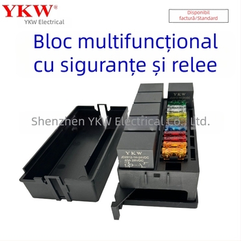 Modul central de control auto cu cutie de relee, siguranțe multi-canal, cablare, faruri de proiecție modificate și faruri de ceață pentru vehicule comerciale