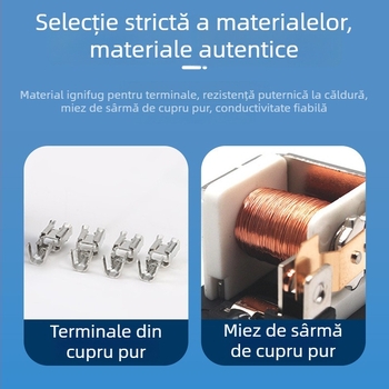 Set de 5 relee auto impermeabile 12V DC, 40/30A, cu soclu