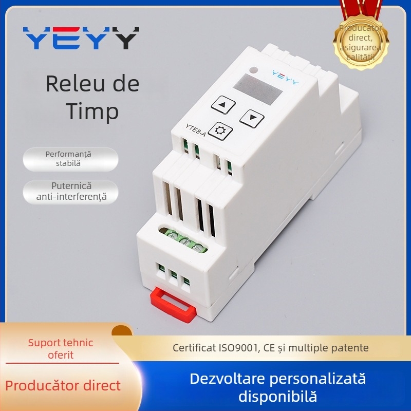 Releu temporizator 24V pentru șină DIN, modul programabil de temporizare ciclic, precizie înaltă 0,01 s, declanșare semnal
