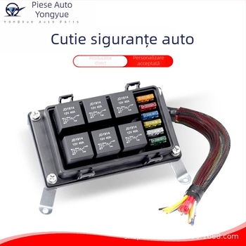 Cutie de siguranțe impermeabilă cu 6 poziții, 6 relee și 6 siguranțe pentru circuite auto