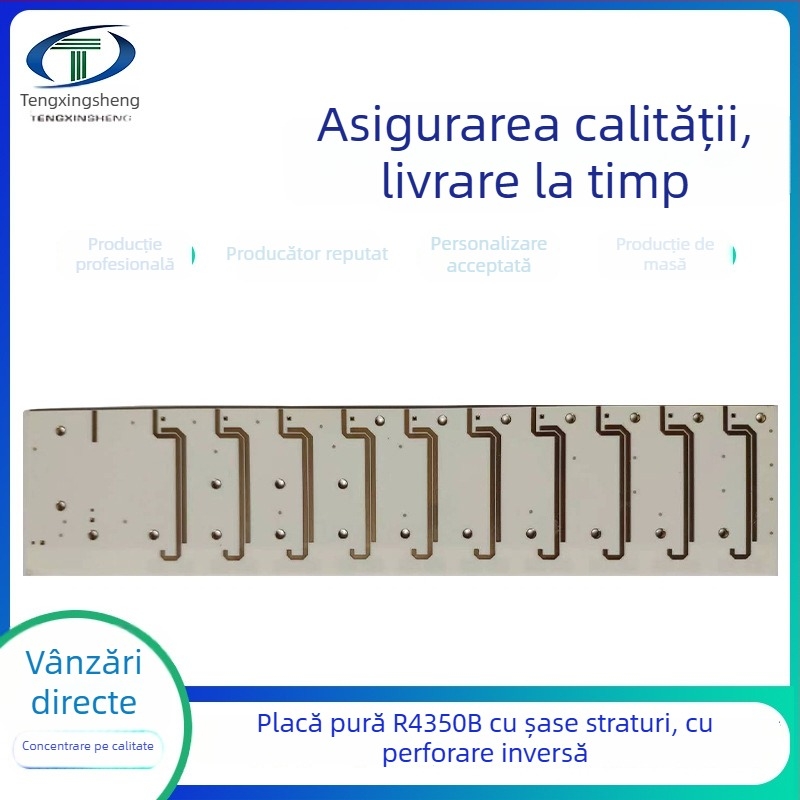 R4350B placă PCB de înaltă frecvență, cu două straturi, substrat din cupru, rășină epoxidică, placă prototip back-drilled