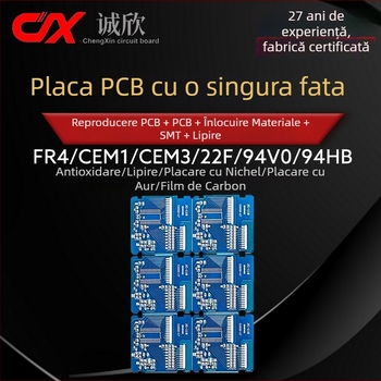 PCB cu un singur strat FR-4 din fibră de sticlă, seria CEM-3/CEM-1, 94V0 rezistent la foc, acoperire cu film de carbon