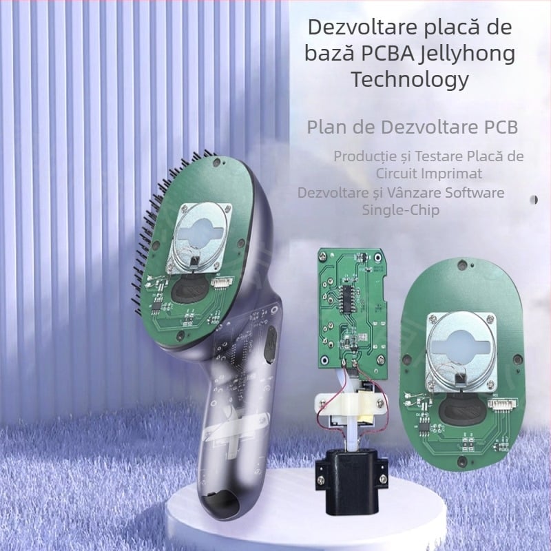 Pieptene de masaj electric EMS – proiectare PCB pentru creșterea părului