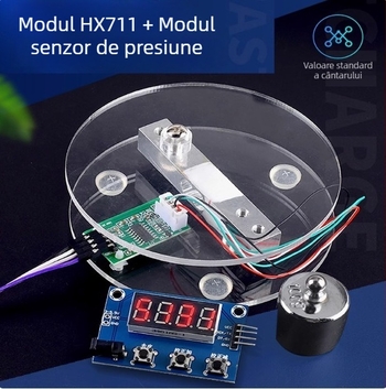Modul HX711 pentru celulă de încărcare, cântar electronic din acrilic