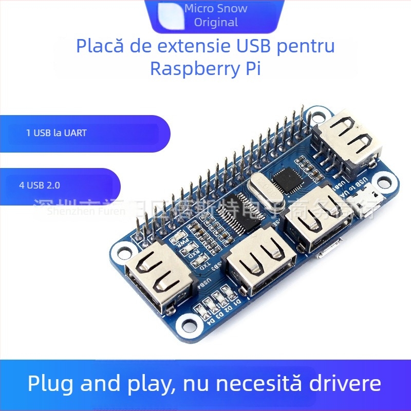 Weixue Placă de extensie USB pentru Raspberry Pi 4B/3B+ — USB Hub