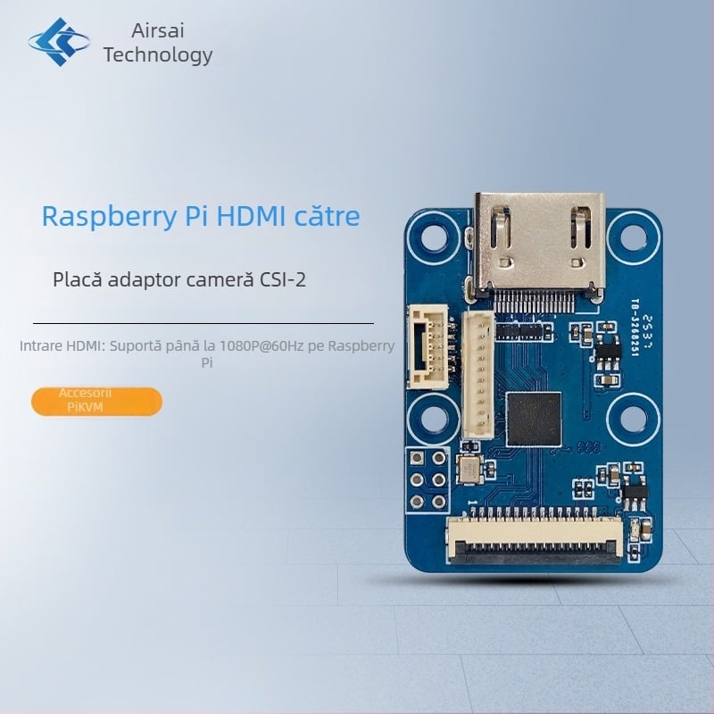 Placă adaptor HDMI Raspberry Pi către CSI-2 pentru cameră, accesoriu PiKVM TC358743XBG soluție