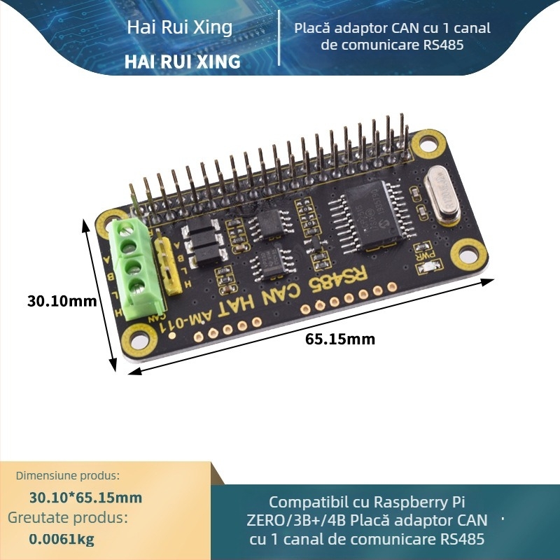 Carte CAN de extindere pentru Raspberry Pi Zero/3B+/4B cu comunicare RS-485, adaptor CAN de 1 canal