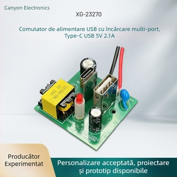 Modul de încărcare pentru prelungitor cu USB Type-C, 5V 2.1A, PCBA