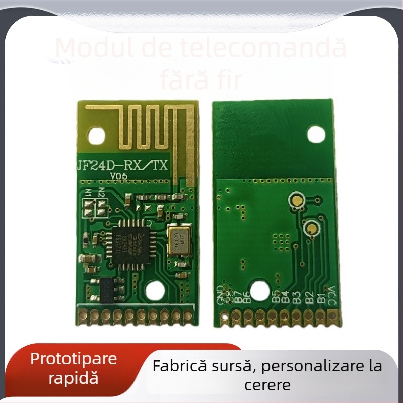 Modul de telecomandă wireless JF24D-TX/RX integrat, 6 canale de ieșire tip întrerupător, consum redus de energie, rezistență puternică la interferențe