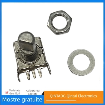 Encoder rotativ vertical cu 5 pini, rotație continuă, ax metalic și întrerupător, encoder incremental