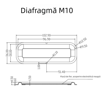 M10 Membrană de vibrație pentru bas, 4 plăci pasive, 363 membrană de vibrație, componentă electroacustică 36104