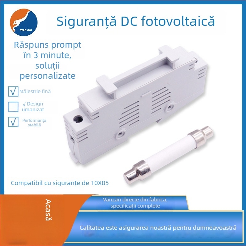 Suport de siguranțe DC tubular 10x85 pentru sisteme fotovoltaice