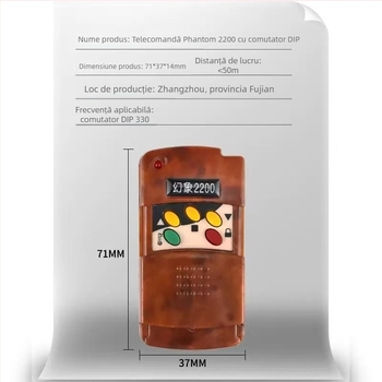 Phantom 2200 Telecomandă DIP pentru porți rulante electrice de garaj, 330 MHz