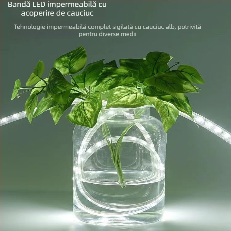 Bandă LED de joasă tensiune 24V/36V, luminozitate înaltă 2835, în două rânduri, impermeabilă pentru exterior, potrivită pentru tuneluri, mine și macarale — iluminare ambientală