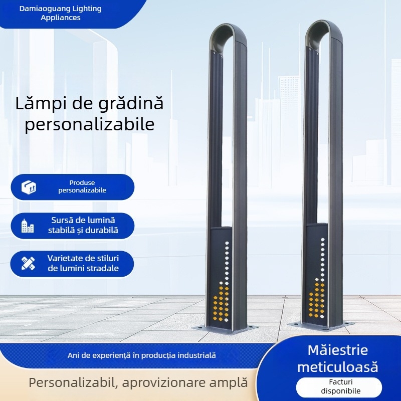 Lampă de grădină cu profil din aluminiu, lanternă LED rezistentă la apă pentru iluminat exterior, pentru vile și comunități rezidențiale, 3-5 m