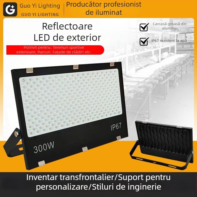 Proiector LED exterior impermeabil, fascicul de 120°, IP65, carcasă din aluminiu, 50–500W, iluminare pentru stadion, depozit și stradă