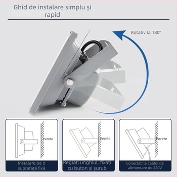 Proiector LED exterior, 100W, IP65, pentru șantier