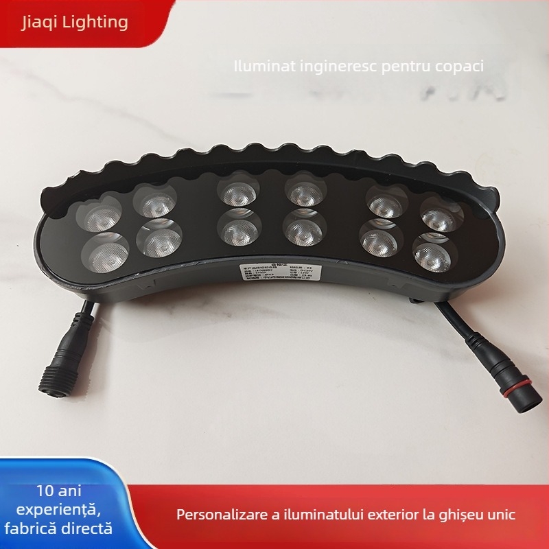 Lumină LED inelară pentru copaci – exterior, spot flood pentru grădină, corp din aluminiu, IP66, 24V, 12 LED