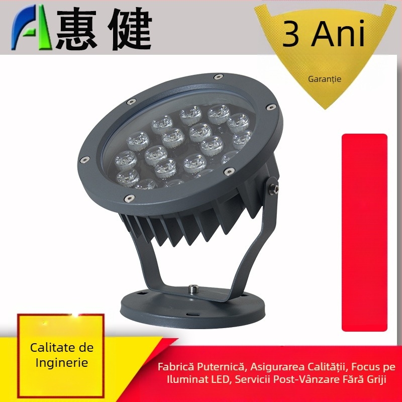 Proiector LED exterior, 12W/18W/36W, spot rotund pentru copaci, peisaj și gazon, alimentare la priză