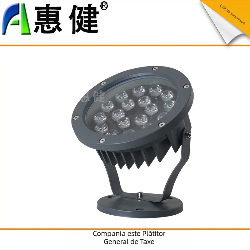 Proiector LED exterior, 12W/18W/36W, spot rotund pentru copaci, peisaj și gazon, alimentare la priză