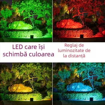 Proiector LED RGB pentru exterior, iluminare a copacilor și a peisajelor, rezistent la apă