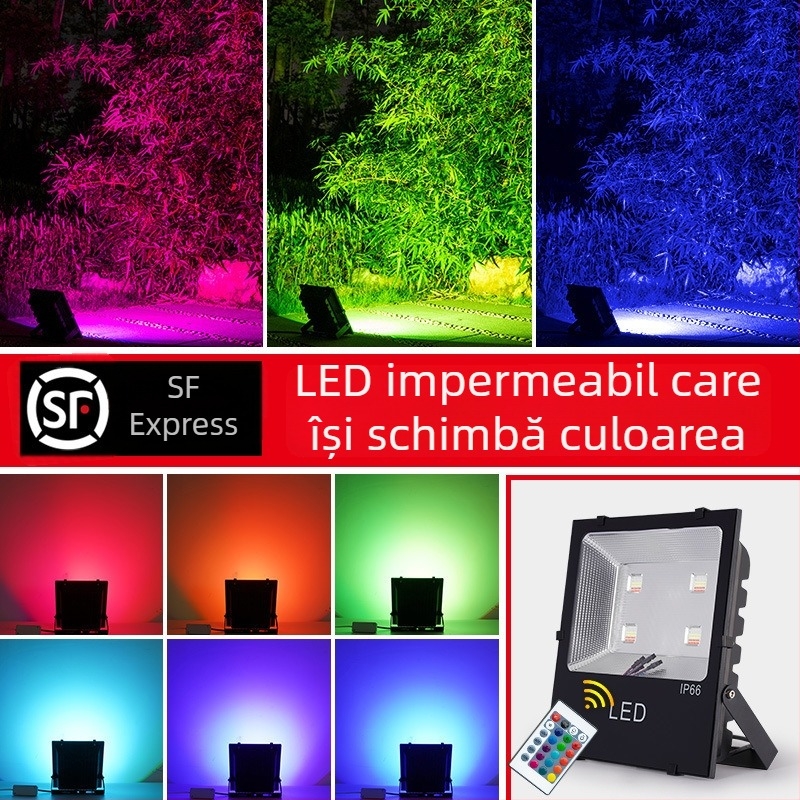 Proiector LED RGB pentru exterior, iluminare a copacilor și a peisajelor, rezistent la apă