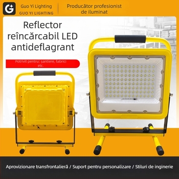 Proiector LED anti-explozie, impermeabil exterior, reîncărcabil, portabil pentru camping și situații de urgență