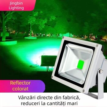 Proiector LED RGB, colorat, cu telecomandă, exterior, iluminare pentru copaci, grădină și parc, rezistent la apă