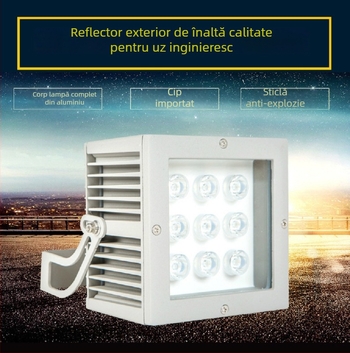 Proiector LED exterior pătrat, 36W, IP65, pentru clădiri exterioare, 2200–6500K, model YH-T083