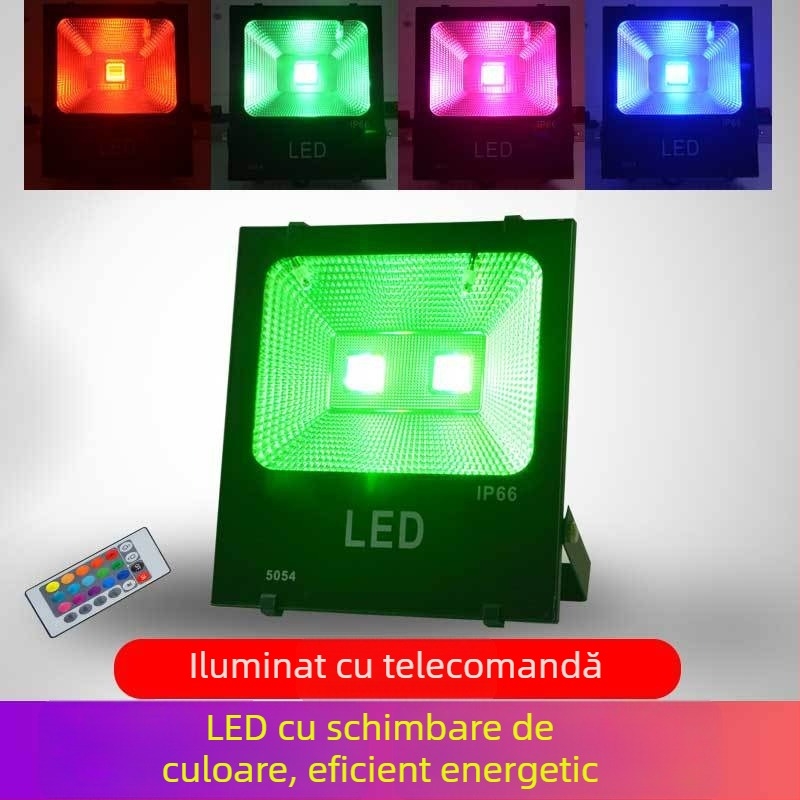 Proiector LED exterior cu schimbare de culoare pentru grădină, gazon și copaci