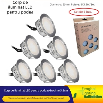LED exterior rezistent la apă pentru podea și trepte, încastrat în perete, cu efect cer înstelat