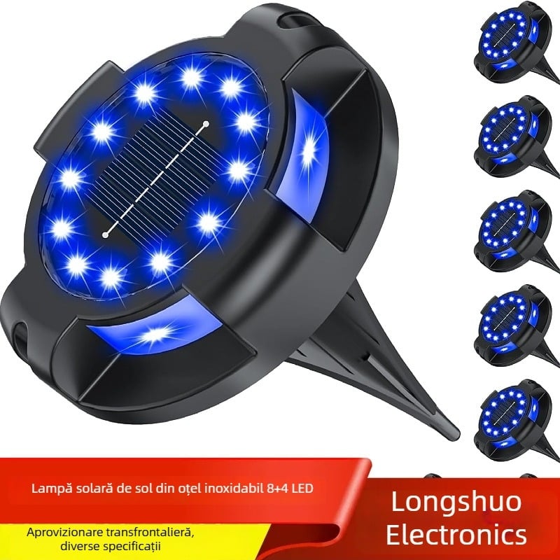 Lămpi solare subterane pentru grădină, rezistente la intemperii, iluminare decorativă LED pentru gazon