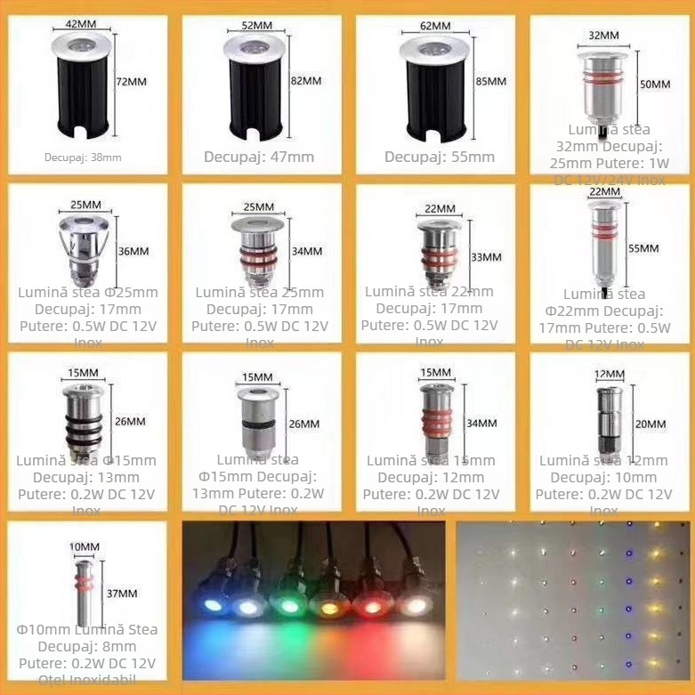 Lumină LED încastrată în pământ, cu efect de respirație, spot exterior 12V, lumină submersibilă, lampă mică de podea, iluminare pentru trepte