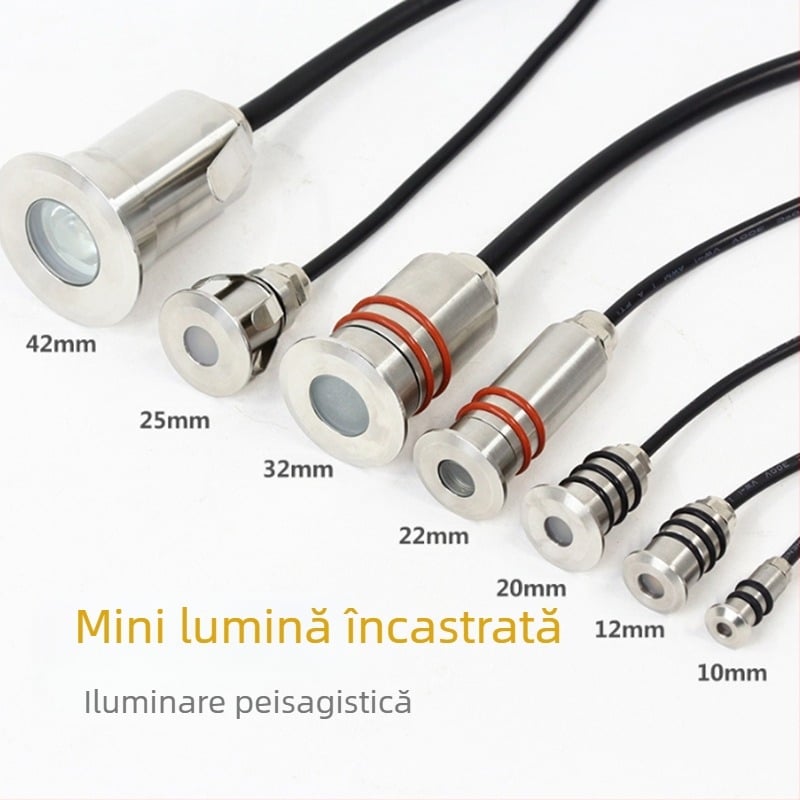 Lumină LED încastrată în pământ, cu efect de respirație, spot exterior 12V, lumină submersibilă, lampă mică de podea, iluminare pentru trepte