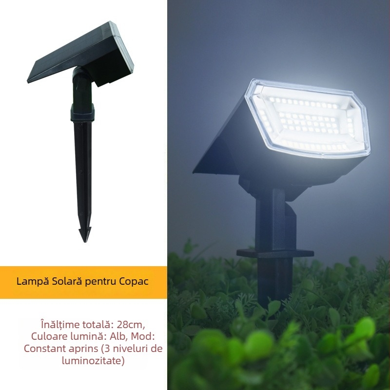 Lampă solară pentru gazon, exterior, iluminat peisaj grădină, LED RGB, pornire automată, lampă cu țăruș