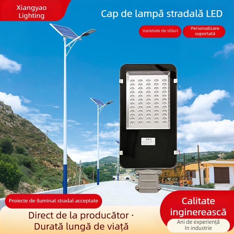 Capă de lampă stradală LED cu suport pentru montaj pe stâlp, iluminat exterior rural, carcasă din aluminiu, 360 LED, 3600 lm, 6000K, IP65