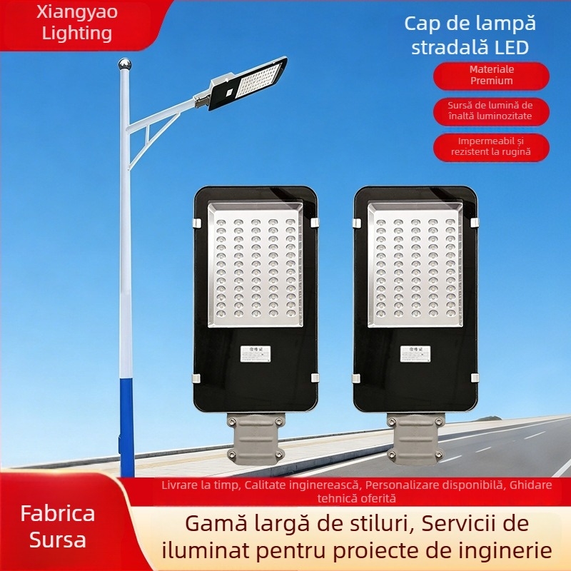 Capă de lampă stradală LED cu suport pentru montaj pe stâlp, iluminat exterior rural, carcasă din aluminiu, 360 LED, 3600 lm, 6000K, IP65
