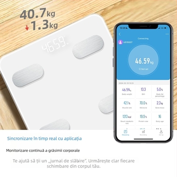 Cântar inteligent pentru corp 4G IoT pentru uz casnic, reîncărcabil, suport pentru integrarea protocoalelor, afișaj LED de 3 inch, măsoară grăsimea corpului și apa